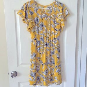 Target A New Day yellow floral dress with cutout